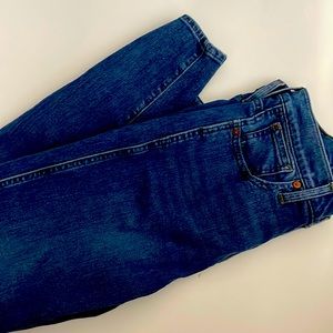 Madewell, skinny jeans, 10” inseam, size 29, High waisted, button close